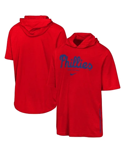 Nike Big Boys and Girls Red Philadelphia Phillies Dri-fit Hooded T-Shirt