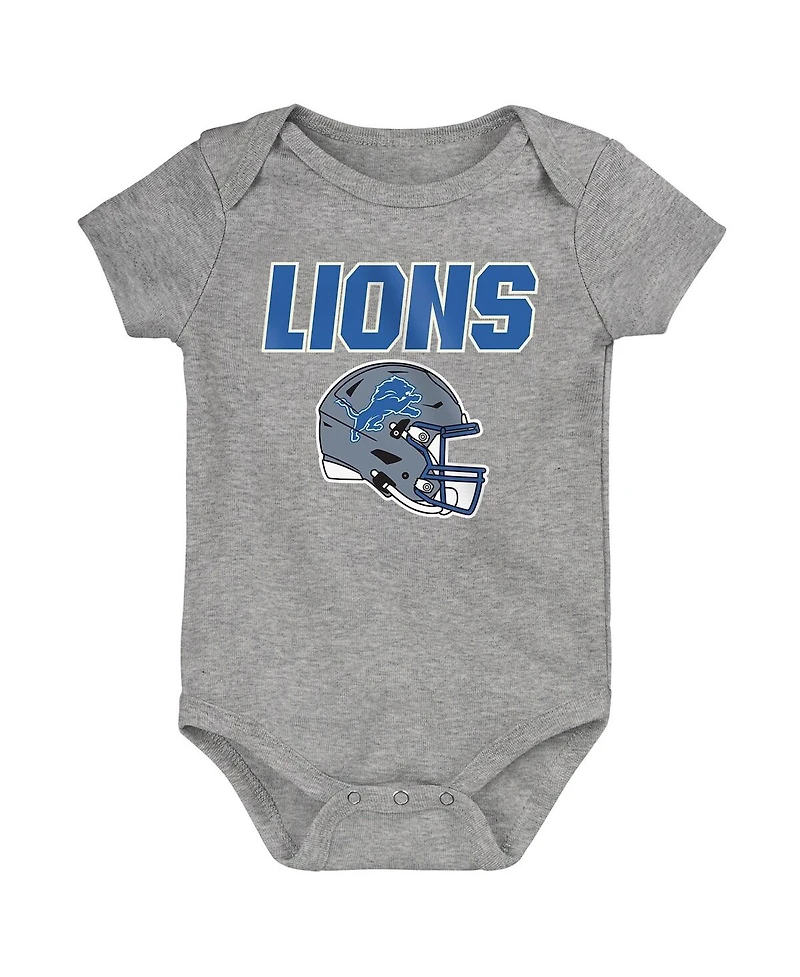 Outerstuff Baby Boys and Girls 3-Pack Detroit Lions Littlest Player Bodysuit Set