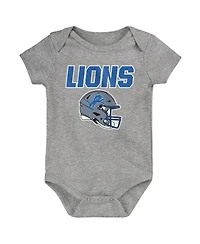 Outerstuff Baby Boys and Girls 3-Pack Detroit Lions Littlest Player Bodysuit Set