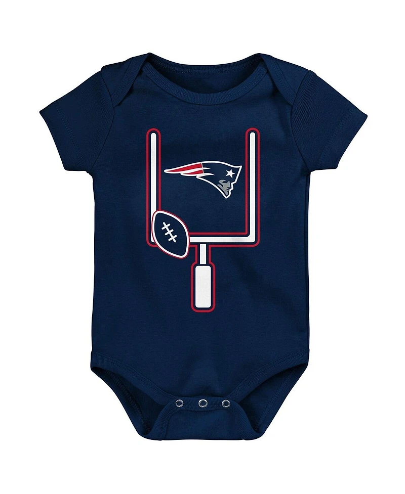 Outerstuff Baby Boys and Girls 3-Pack New England Patriots Littlest Player Bodysuit Set