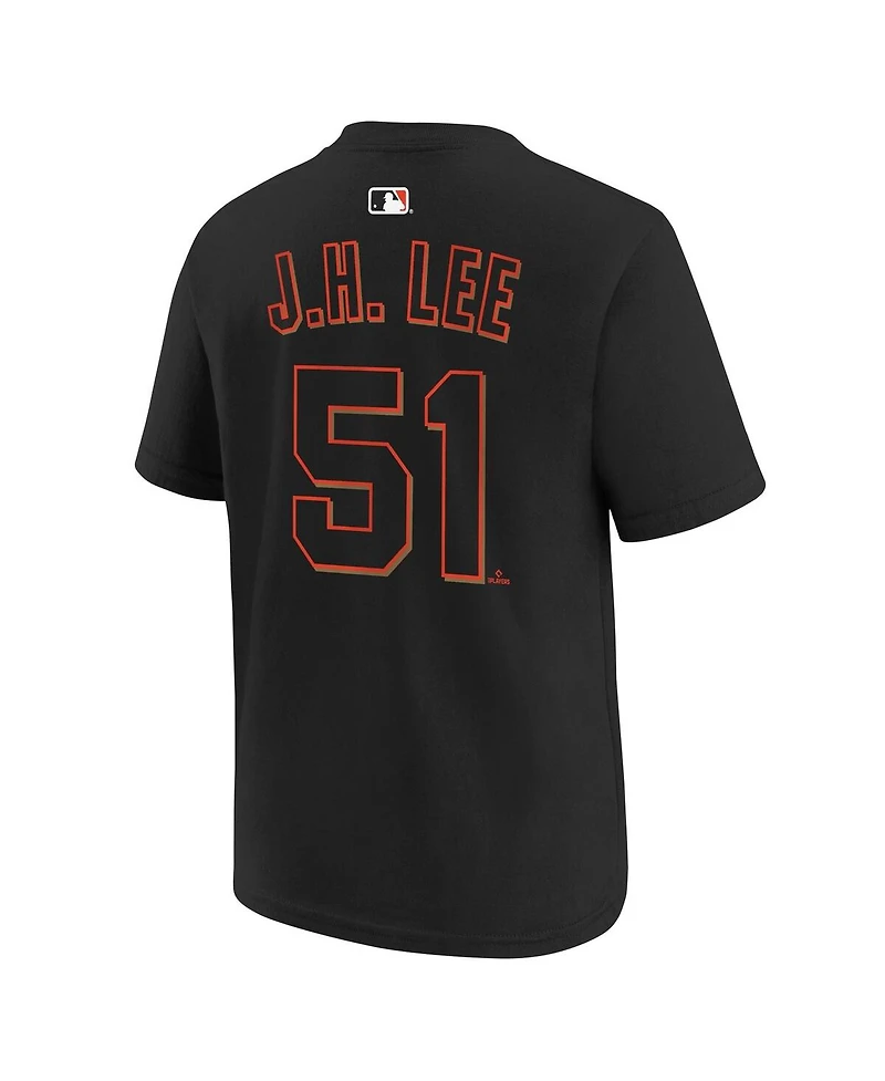 Nike Big Boys and Girls Jung Hoo Lee Black San Francisco Giants Name Number T-Shirt