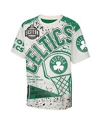 Outerstuff Big Boys and Girls Cream Boston Celtics Top Player All-Over-Print T-Shirt