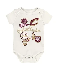 Outerstuff Baby Boys and Girls 3-Pack Cleveland Cavaliers Littlest Player Bodysuit Set