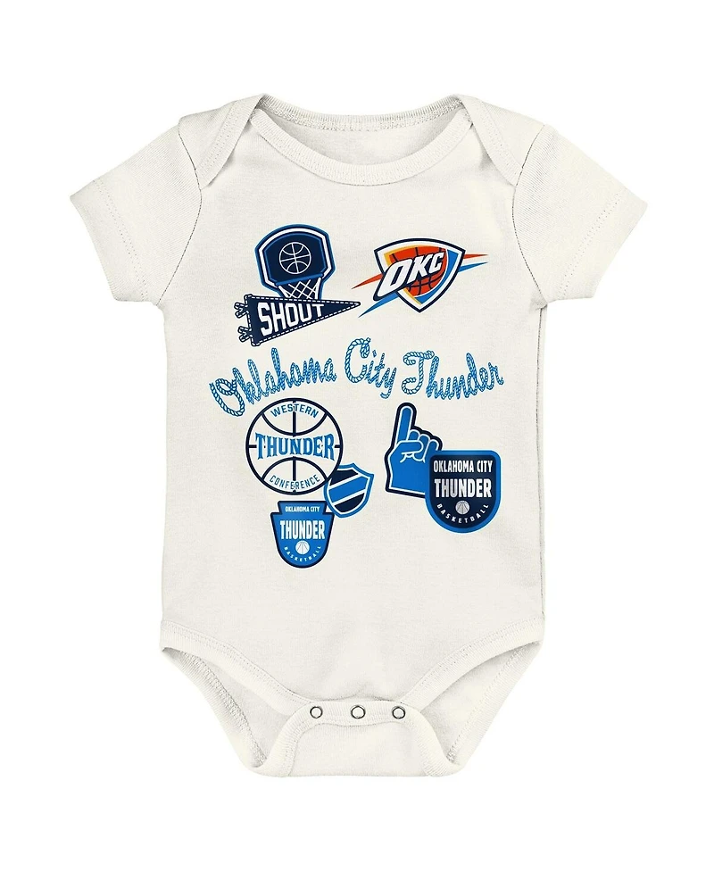 Outerstuff Baby Boys and Girls 3-Pack Oklahoma City Thunder Littlest Player Bodysuit Set
