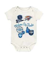 Outerstuff Baby Boys and Girls 3-Pack Oklahoma City Thunder Littlest Player Bodysuit Set
