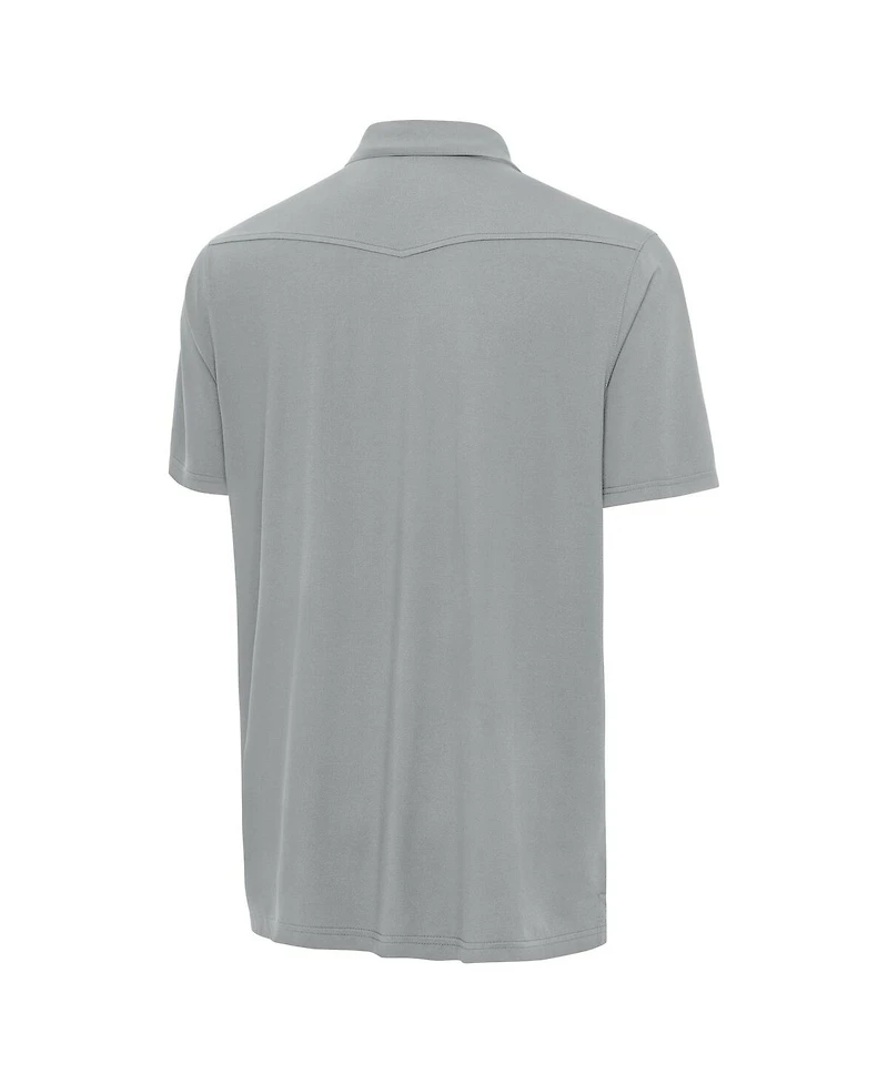 Antigua Men's Gray Los Angeles Dodgers 2025 World Series Champions Western Polo Shirt