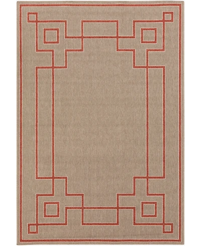 Closeout! Livabliss Alfresco Alf-9633 Rust 6' x 9' Area Rug, Indoor/Outdoor
