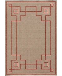 Closeout! Livabliss Alfresco Alf-9633 Rust 6' x 9' Area Rug, Indoor/Outdoor