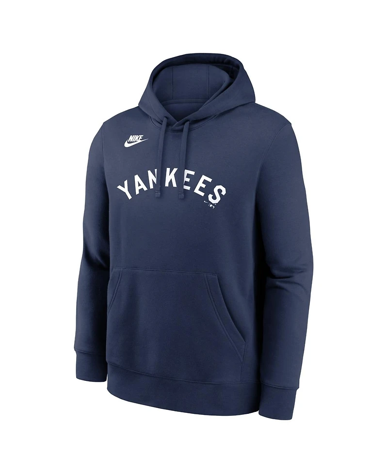 Nike Men's Navy New York Yankees Cooperstown Collection Wordmark Club Hoodie