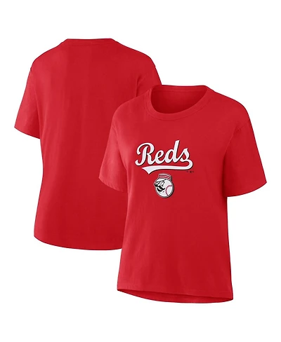 Fanatics Women's Red Cincinnati Reds Lockup Legacy T-Shirt