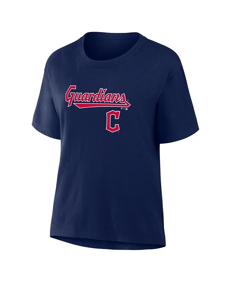 Fanatics Women's Navy Cleveland Guardians Lockup Legacy T-Shirt
