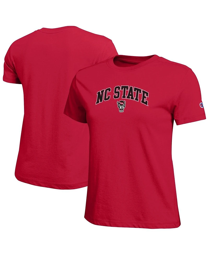 Champion Women's Red Nc State Wolfpack Arched Over Logo T-Shirt