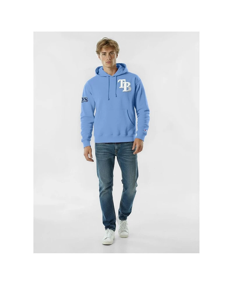 Champion Men's Light Blue Tampa Bay Rays Reverse Weave Chenille Hoodie