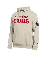 Champion Men's Oatmeal Chicago Cubs All Star Chenille Patch Hoodie