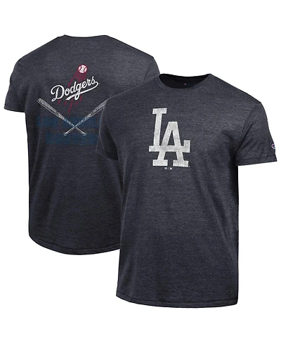 Champion Men's Heather Black Los Angeles Dodgers Tri-Blend T-Shirt
