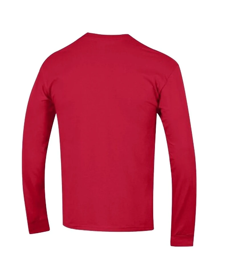 Champion Men's Red New England Patriots Arch Over Logo Long Sleeve T-Shirt