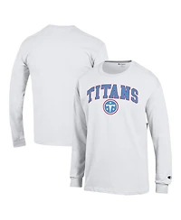 Champion Men's White Tennessee Titans Arch Over Logo Long Sleeve T-Shirt