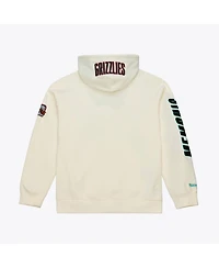 Mitchell & Ness Men's Cream Memphis Grizzlies Hardwood Classics Chainstitch Premium Fleece Hoodie