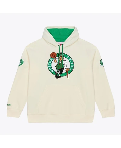 Mitchell & Ness Men's Cream Boston Celtics Hardwood Classics Chainstitch Premium Fleece Hoodie