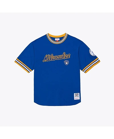 Mitchell & Ness Men's Royal Milwaukee Brewers Wild Pitch Ringer T-Shirt