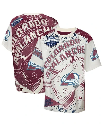 Outerstuff Big Boys and Girls Cream Colorado Avalanche Top Player T-Shirt