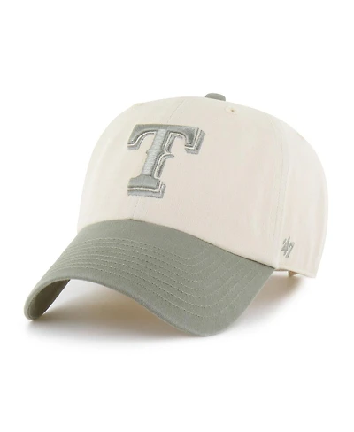 '47 Brand Men's Natural/Olive Texas Rangers Two-Tone Fashion Clean Up Adjustable Hat
