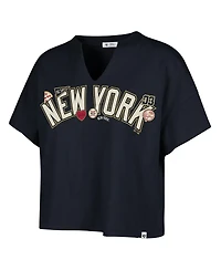 Stoney Clover Lane X '47 Brand Women's Navy New York Yankees Oversized Notch Neck T-Shirt