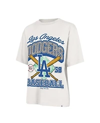 Stoney Clover Lane X '47 Brand Women's Sand Los Angeles Dodgers Crossover Base Foundation T-Shirt