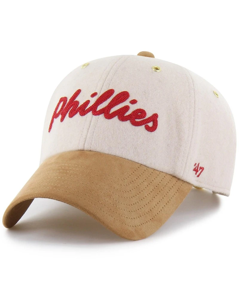 Stoney Clover Lane X '47 Brand Men's Natural/Tan Philadelphia Phillies Script Charm Clean Up Adjustable Hat