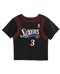 Mitchell & Ness Toddler 2-Piece Allen Iverson Black Philadelphia 76ers Play by Place T-Shirt and Shorts Set