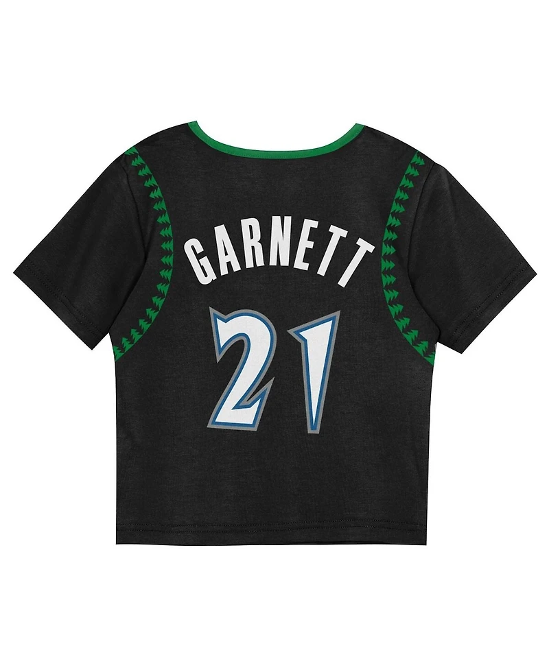 Mitchell & Ness Toddler 2-Piece Kevin Garnett Black Minnesota Timberwolves Play by Place T-Shirt and Shorts Set