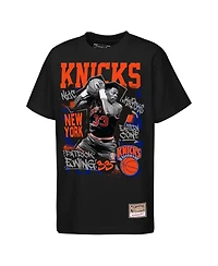 Mitchell & Ness Big Boys and Girls Patrick Ewing Black New York Knicks Hardwood Classics Star Moment T-Shirt
