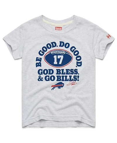 Homage Big Boys and Girls Josh Allen Gray Buffalo Bills Be Good Do Signature Tri-Blend T-Shirt