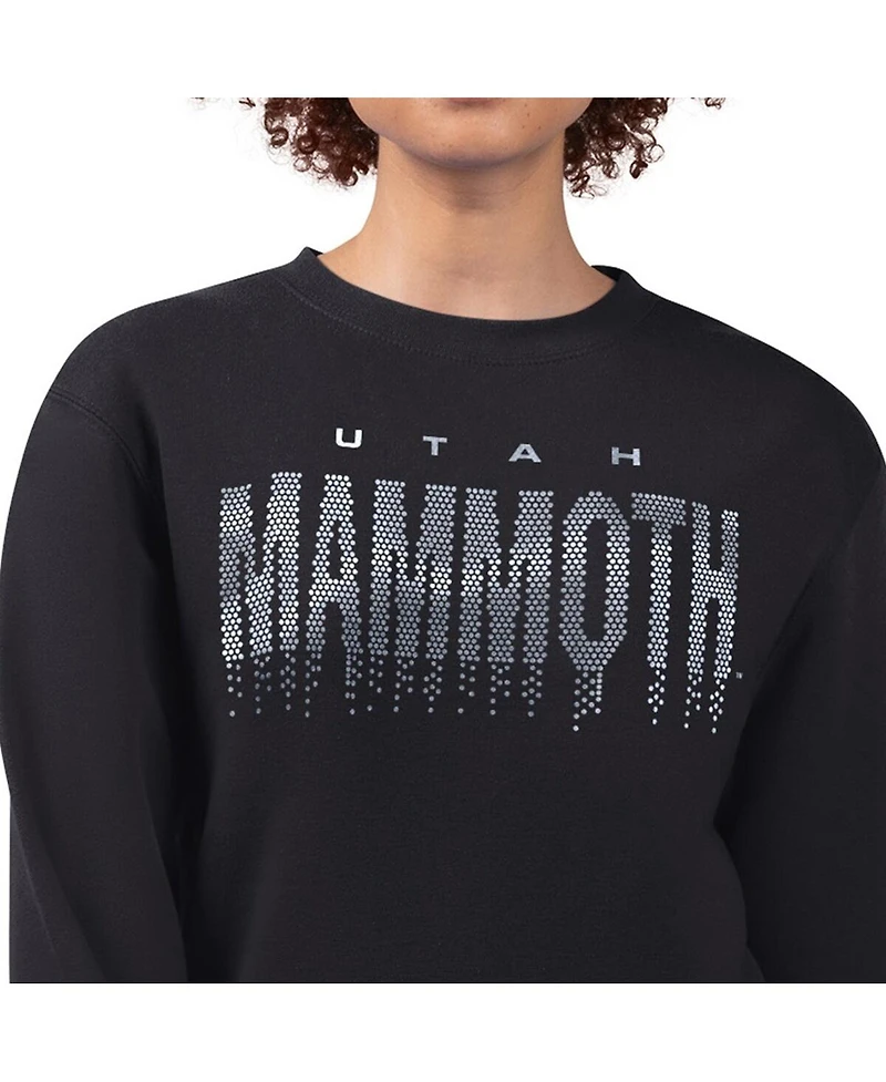 G-iii 4Her by Carl Banks Women's Black Utah Mammoth Metallic Drop Printed Fleece Sweatshirt