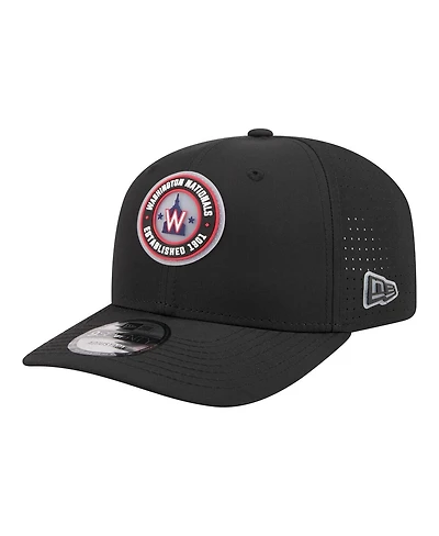 New Era Men's Black Washington Nationals Circle 9SEVENTY Adjustable Hat