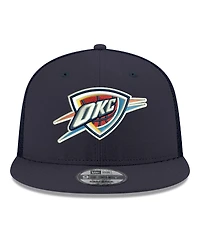 New Era Men's Navy Oklahoma City Thunder Core Logo Meshback 9FIFTY Snapback Hat