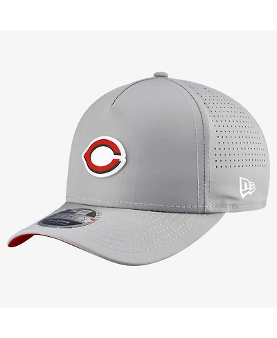 New Era Men's Gray Cincinnati Reds Micro Logo 9FORTY M-Crown A-Frame Adjustable Hat