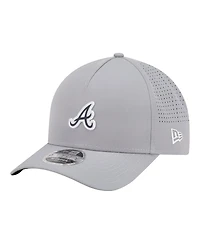 New Era Men's Gray Atlanta Braves Micro Logo 9FORTY M-Crown A-Frame Adjustable Hat