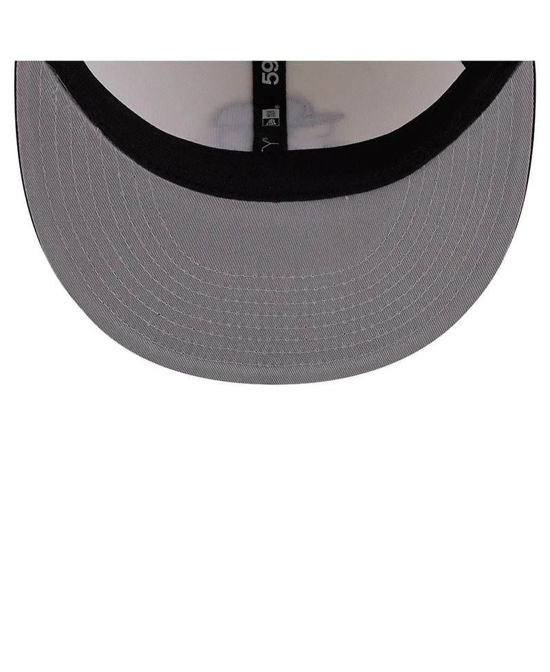 New Era Men's Cream/Navy York Yankees Bullpen Cart 59FIFTY Fitted Hat