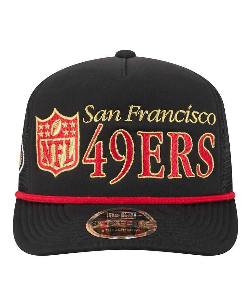 New Era Men's Black San Francisco 49ers Throwback Foam 19TWENTY Adjustable Hat