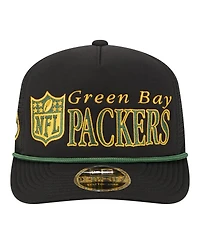 New Era Men's Black Green Bay Packers Throwback Foam 19TWENTY Adjustable Hat
