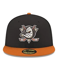 New Era Men's Black Anaheim Ducks Core Logo Two-Tone 59FIFTY Fitted Hat