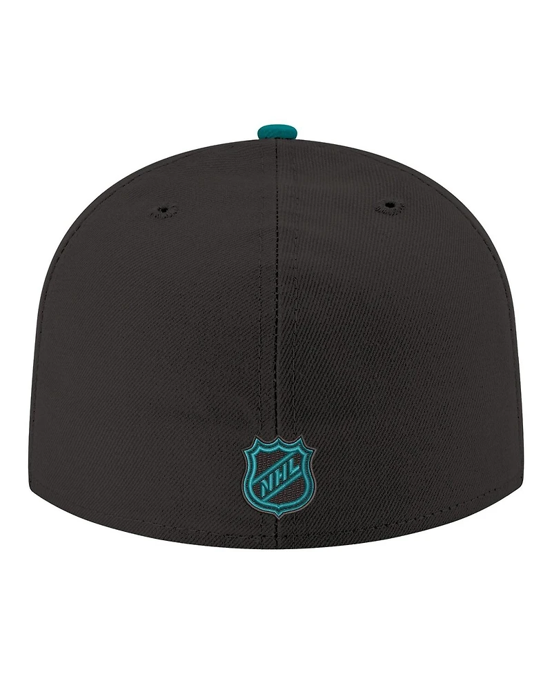 New Era Men's Black San Jose Sharks Core Logo Two-Tone 59FIFTY Fitted Hat