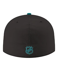 New Era Men's Black San Jose Sharks Core Logo Two-Tone 59FIFTY Fitted Hat