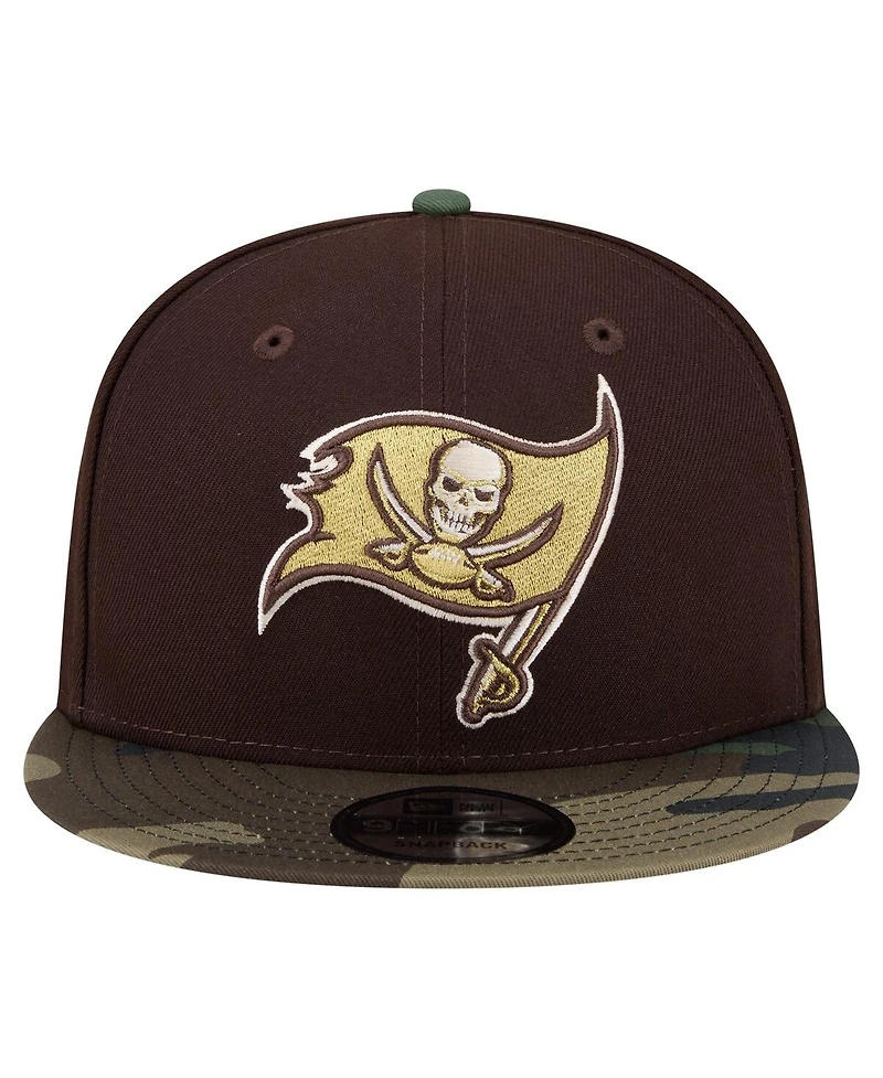 New Era Men's Dark Brown Tampa Bay Buccaneers Burnt Wood Camo 9FIFTY Snapback Hat