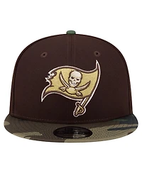 New Era Men's Dark Brown Tampa Bay Buccaneers Burnt Wood Camo 9FIFTY Snapback Hat
