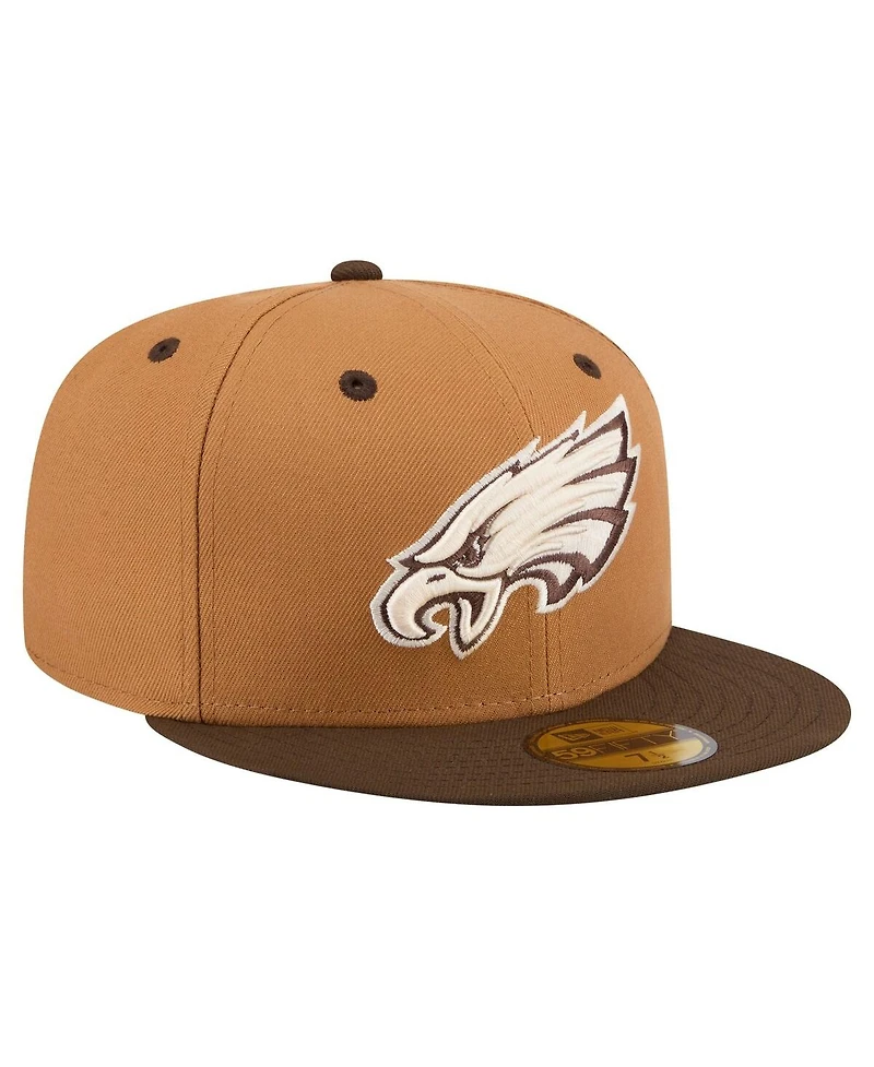 New Era Men's Light Brown/Dark Brown Philadelphia Eagles Two-Tone Walnut 59FIFTY Fitted Hat