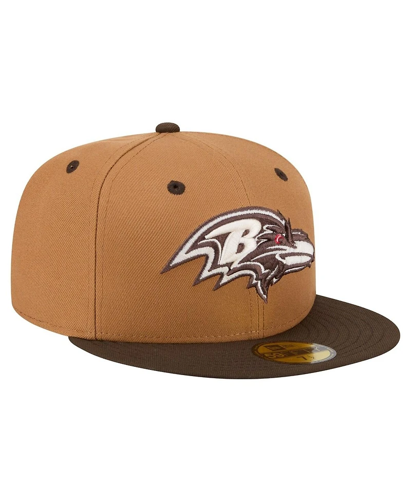 New Era Men's Light Brown/Dark Brown Baltimore Ravens Two-Tone Walnut 59FIFTY Fitted Hat