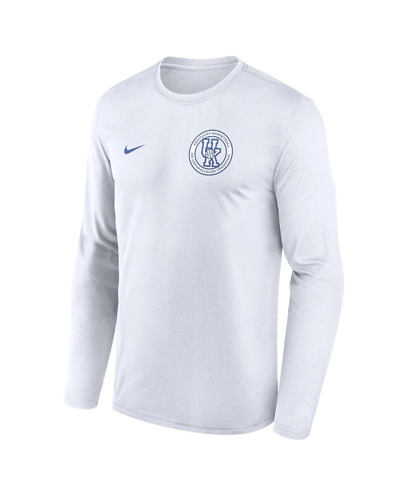 Nike Men's White Kentucky Wildcats 1996 Anniversary Legend Dri-fit Long Sleeve T-Shirt