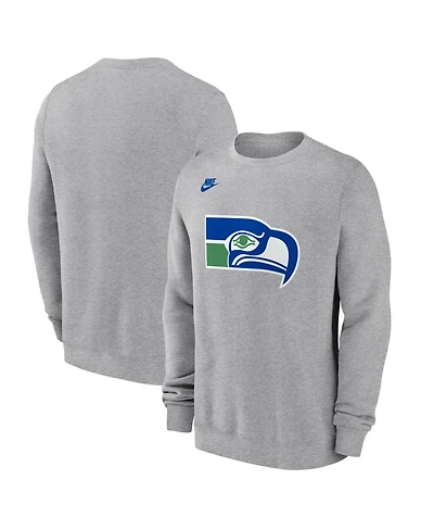 Nike Men's Heather Gray Seattle Seahawks Vintage Osprey Head Club Sweatshirt